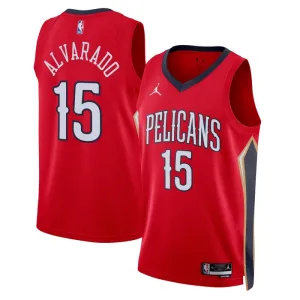 Maillot Homme New Orleans Pelicans Jose Alvarado 15 Statement Edition Rouge Swingman