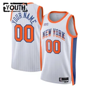 Maillot Enfant New York Knicks Personnalisé City Edition 2024-25 Blanc Swingman