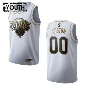 Maillot Enfant New York Knicks Personnalisé Golden Edition Blanc Swingman Maillot Enfant New York Knicks Personnalisé Golden Edition Blanc Swingman