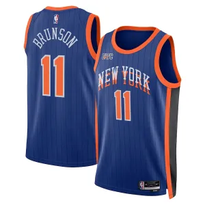 Maillot Homme New York Knicks Jalen Brunson City Edition 2023-24 Bleu Swingman