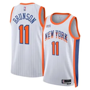 Maillot Homme New York Knicks Jalen Brunson City Edition 2024-25 Blanc Swingman