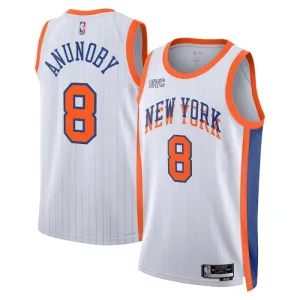 Maillot Homme New York Knicks Og Anunoby City Edition 2024-25 Blanc Swingman