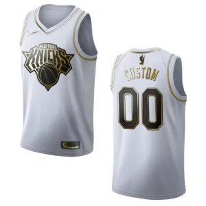 Maillot Homme New York Knicks Personnalisé Golden Edition Blanc Swingman Maillot Homme New York Knicks Personnalisé Golden Edition Blanc Swingman