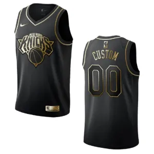 Maillot Homme New York Knicks Personnalisé Golden Edition Noir Swingman Maillot Homme New York Knicks Personnalisé Golden Edition Noir Swingman