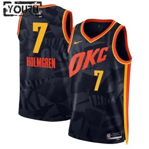 Maillot Enfant Oklahoma City Thunder Chet Holmgren City Edition 2023-24 Noir Swingman