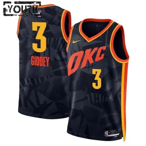 Maillot Enfant Oklahoma City Thunder Josh Giddey City Edition 2023-24 Noir Swingman