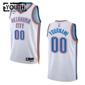 Maillot Enfant Oklahoma City Thunder Personnalisé Association Edition 2022-23 Blanc Swingman Maillot Enfant Oklahoma City Thunder Personnalisé Association Edition 2022-23 Blanc Swingman