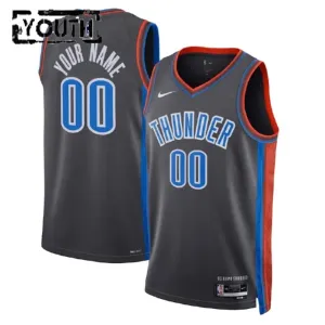 Maillot Enfant Oklahoma City Thunder Personnalisé City Edition 2022-23 Noir Swingman