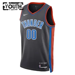 Maillot Enfant Oklahoma City Thunder Personnalisé City Edition 2022-23 Noir Swingman