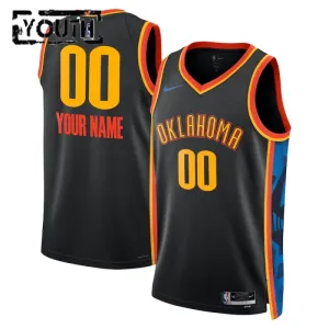 Maillot Enfant Oklahoma City Thunder Personnalisé City Edition 2024-25 Noir Swingman