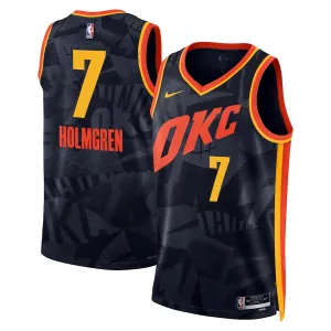 Maillot Homme Oklahoma City Thunder Chet Holmgren City Edition 2023-24 Noir Swingman