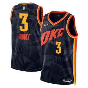 Maillot Homme Oklahoma City Thunder Josh Giddey City Edition 2023-24 Noir Swingman