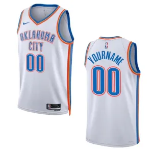 Maillot Homme Oklahoma City Thunder Personnalisé Association Edition 2022-23 Blanc Swingman Maillot Homme Oklahoma City Thunder Personnalisé Association Edition 2022-23 Blanc Swingman