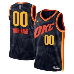 Maillot Homme Oklahoma City Thunder Personnalisé City Edition 2023-24 Navy Swingman