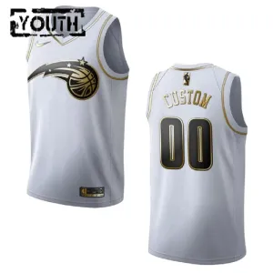 Maillot Enfant Orlando Magic Personnalisé Golden Edition Blanc Swingman Maillot Enfant Orlando Magic Personnalisé Golden Edition Blanc Swingman