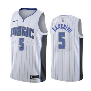 Maillot Homme Orlando Magic Paolo Banchero 5 Association Edition Blanc Swingman Maillot Homme Orlando Magic Paolo Banchero 5 Association Edition Blanc Swingman