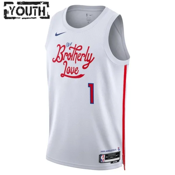 Maillot Enfant Philadelphia 76ers James Harden 1 City Edition 2022-23 Blanc Swingman