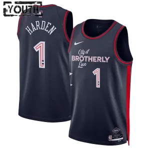 Maillot Enfant Philadelphia 76ers James Harden City Edition 2023-24 Navy Swingman