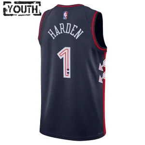Maillot Enfant Philadelphia 76ers James Harden City Edition 2023-24 Navy Swingman