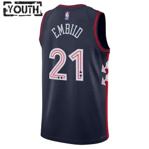 Maillot Enfant Philadelphia 76ers Joel Embiid City Edition 2023-24 Navy Swingman