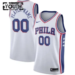 Maillot Enfant Philadelphia 76ers Personnalisé Association Edition Blanc Swingman