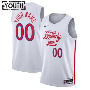 Maillot Enfant Philadelphia 76ers Personnalisé City Edition 2022-23 Swingman