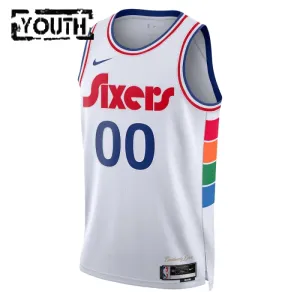Maillot Enfant Philadelphia 76ers Personnalisé City Edition 2024-25 Blanc Swingman