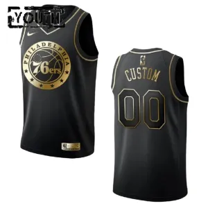 Maillot Enfant Philadelphia 76ers Personnalisé Golden Edition Noir Swingman Maillot Enfant Philadelphia 76ers Personnalisé Golden Edition Noir Swingman