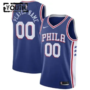 Maillot Enfant Philadelphia 76ers Personnalisé Icon Edition Bleu Swingman
