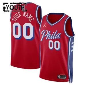 Maillot Enfant Philadelphia 76ers Personnalisé Statement Edition Rouge Swingman