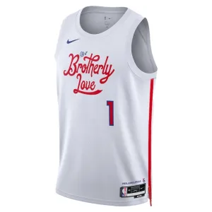 Maillot Homme Philadelphia 76ers James Harden 1 City Edition 2022-23 Blanc Swingman