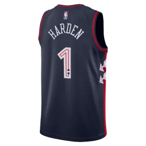 Maillot Homme Philadelphia 76ers James Harden City Edition 2023-24 Navy Swingman
