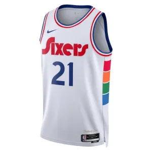 Maillot Homme Philadelphia 76ers Joel Embiid City Edition 2024-25 Blanc Swingman