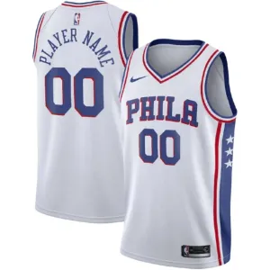 Maillot Homme Philadelphia 76ers Personnalisé Association Edition Blanc Swingman