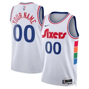 Maillot Homme Philadelphia 76ers Personnalisé City Edition 2024-25 Blanc Swingman