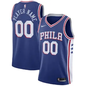 Maillot Homme Philadelphia 76ers Personnalisé Icon Edition Bleu Swingman