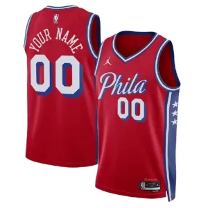 Maillot Homme Philadelphia 76ers Personnalisé Statement Edition Rouge Swingman