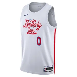 Maillot Homme Philadelphia 76ers Tyrese Maxey 0 City Edition 2022-23 Blanc Swingman