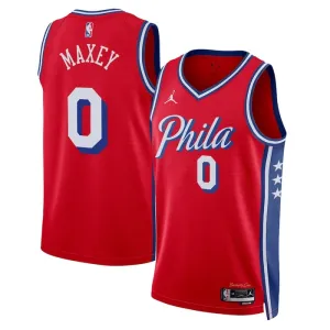 Maillot Homme Philadelphia 76ers Tyrese Maxey 0 Statement Edition Rouge Swingman