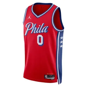 Maillot Homme Philadelphia 76ers Tyrese Maxey 0 Statement Edition Rouge Swingman
