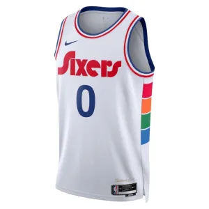 Maillot Homme Philadelphia 76ers Tyrese Maxey City Edition 2024-25 Blanc Swingman