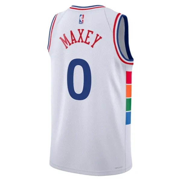 Maillot Homme Philadelphia 76ers Tyrese Maxey City Edition 2024-25 Blanc Swingman