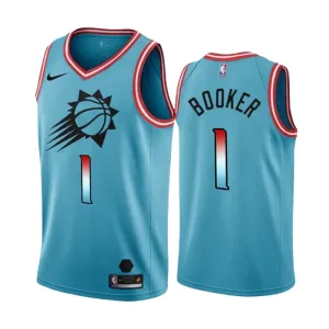 Maillot Homme Phoenix Suns Devin Booker 1 City Edition 2022-23 Bleu Swingman Maillot Homme Phoenix Suns Devin Booker 1 City Edition 2022-23 Bleu Swingman