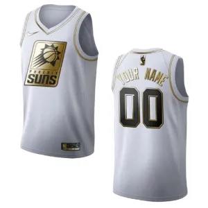 Maillot Homme Phoenix Suns Personnalisé Golden Edition Blanc Swingman Maillot Homme Phoenix Suns Personnalisé Golden Edition Blanc Swingman