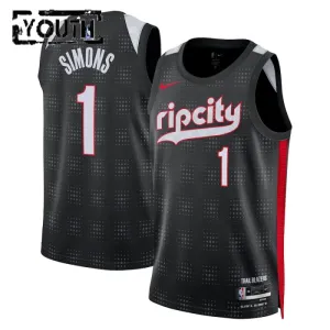 Maillot Enfant Portland Trail Blazers Anfernee Simons City Edition 2024-25 Noir Swingman