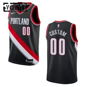 Maillot Enfant Portland Trail Blazers Personnalisé Icon Edition Noir Swingman