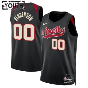 Maillot Enfant Portland Trail Blazers Scoot Henderson City Edition 2023-24 Noir Swingman