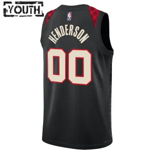 Maillot Enfant Portland Trail Blazers Scoot Henderson City Edition 2023-24 Noir Swingman