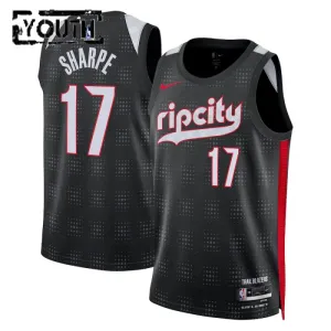 Maillot Enfant Portland Trail Blazers Shaedon Sharpe City Edition 2024-25 Noir Swingman