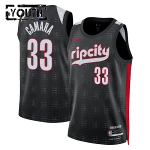 Maillot Enfant Portland Trail Blazers Toumani Camara City Edition 2024-25 Noir Swingman